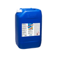 A blue Mapei brand plastic jerry can with product label and cap on a transparent background.