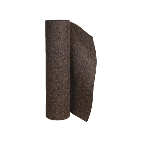 A roll of brown textured material partially unrolled against a black background.