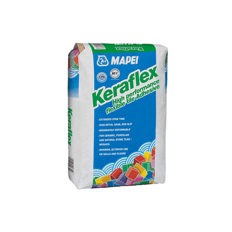 Bag of Mapei Keraflex high-performance flexible tile adhesive.