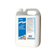 Plastic container of MAPEI Latex Plus additive isolated on a white background.