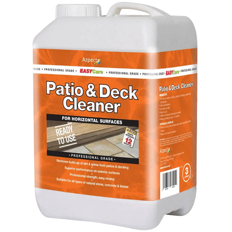 A container of professional grade Patio & Deck Cleaner labeled "Ready to Use."