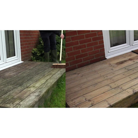 A container of professional grade Patio & Deck Cleaner labeled "Ready to Use."