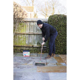 A container of EASYJoint all-weather paving joint compound with a sample detail.