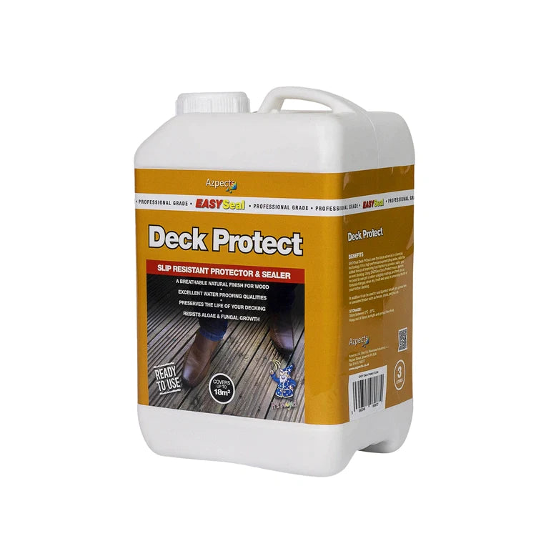 Container of Azpects EASYSeal Deck Protect sealer on a white background.