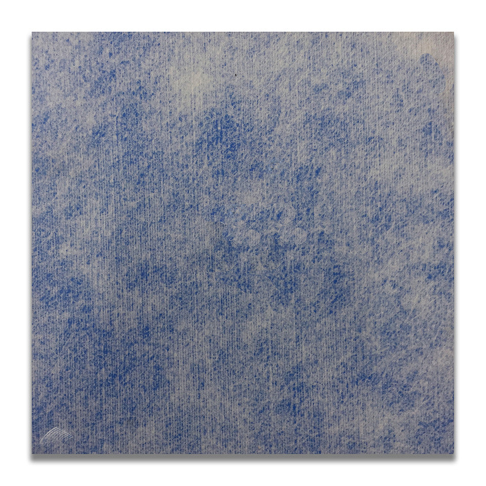 Textured blue fabric or paper with a subtle white pattern throughout.