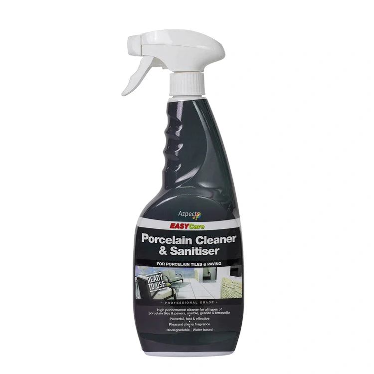 Bottle of Azpects EASYCare Porcelain Cleaner & Sanitiser with a spray nozzle.