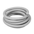 A grayscale image of a coiled spring or flexible tube on a white background.