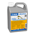 A gray container of MAPEI UltraCare Stain Protector W Plus with product details.